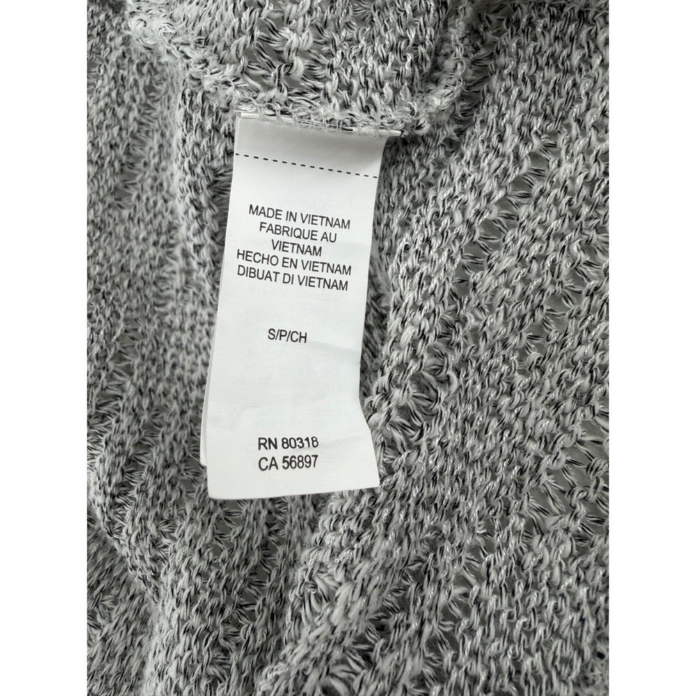 Lucky Lotus Lucky Brand Womens Small Grey Fringe Mixed Media Open Front Cardigan - Picture 8 of 8